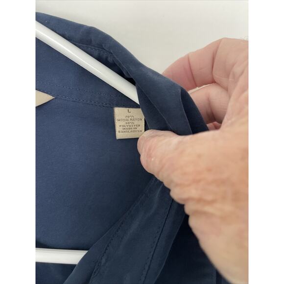 Paradise Collection Men's Shirt, Tropical Themed, Rayon Blend, Navy XL - Picture 4 of 6